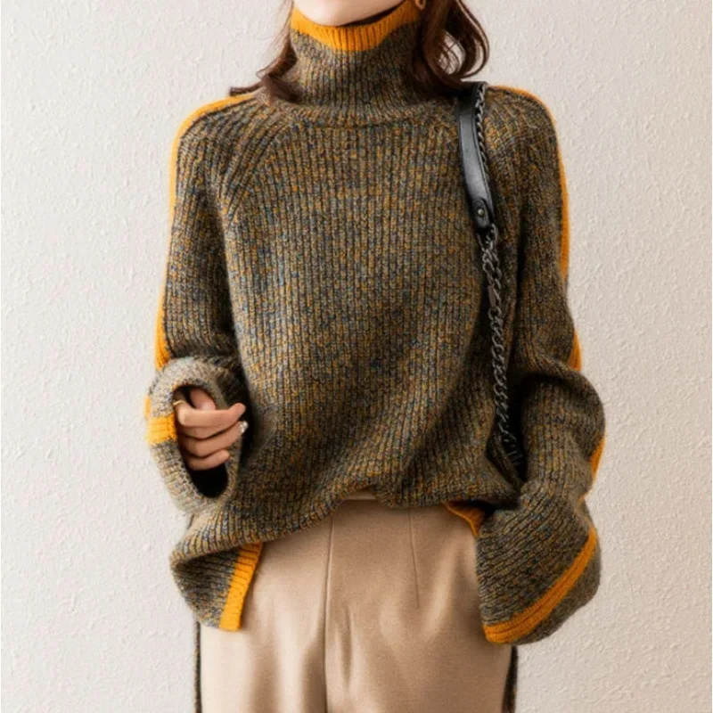Pullover mit hohem Kragen, gestrickt, Damen | La Parisienne