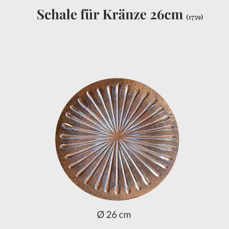 Teller für Kränze Mona 26cm Gold