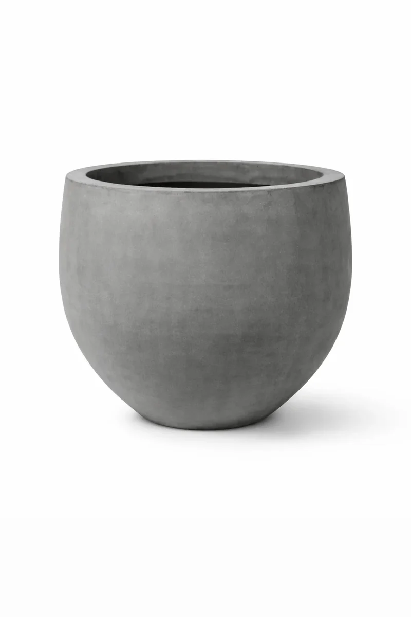 Pflanzkübel Orb Grau, kugelrund aus Fiberstone