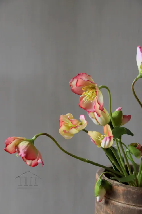 Kunst helleborus plant roze - 30 cm