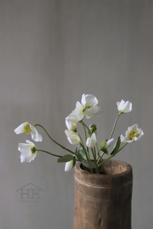 Kunst helleborus plant wit - 30 cm