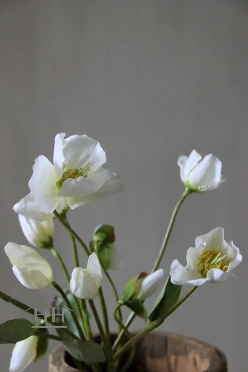 Kunst helleborus plant wit - 30 cm
