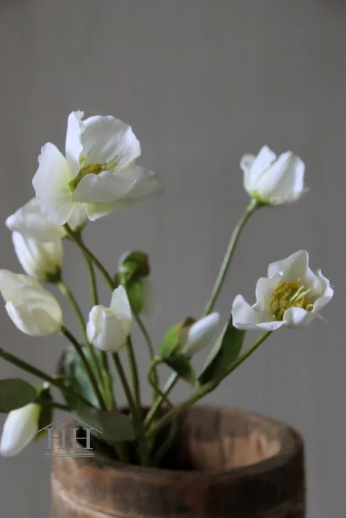 Kunst helleborus plant wit - 30 cm