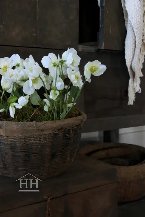 Kunst helleborus plant wit - 30 cm
