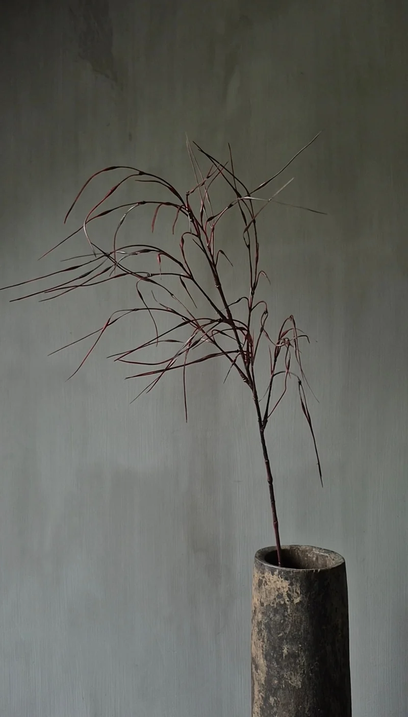 Siergras kunsttak bordeauxrood - 78 cm