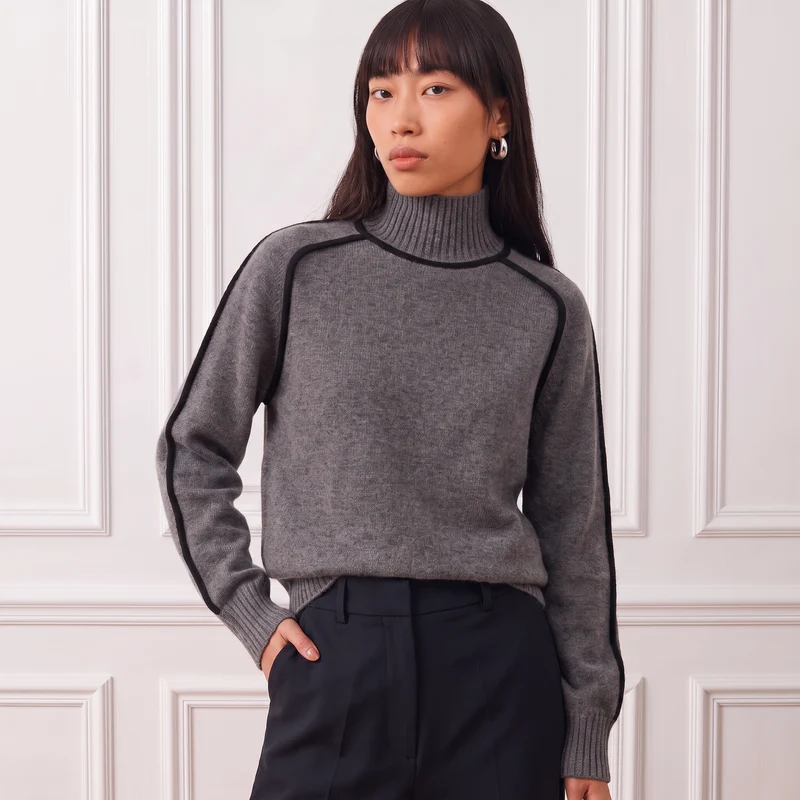 Pullover mit hohem Kragen, gestrickt, Damen | La Parisienne