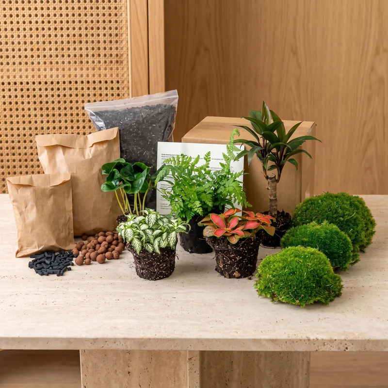 Jungle 5 - Plant Terrarium Refill & Starter kit - 5 terrarium plants - DIY