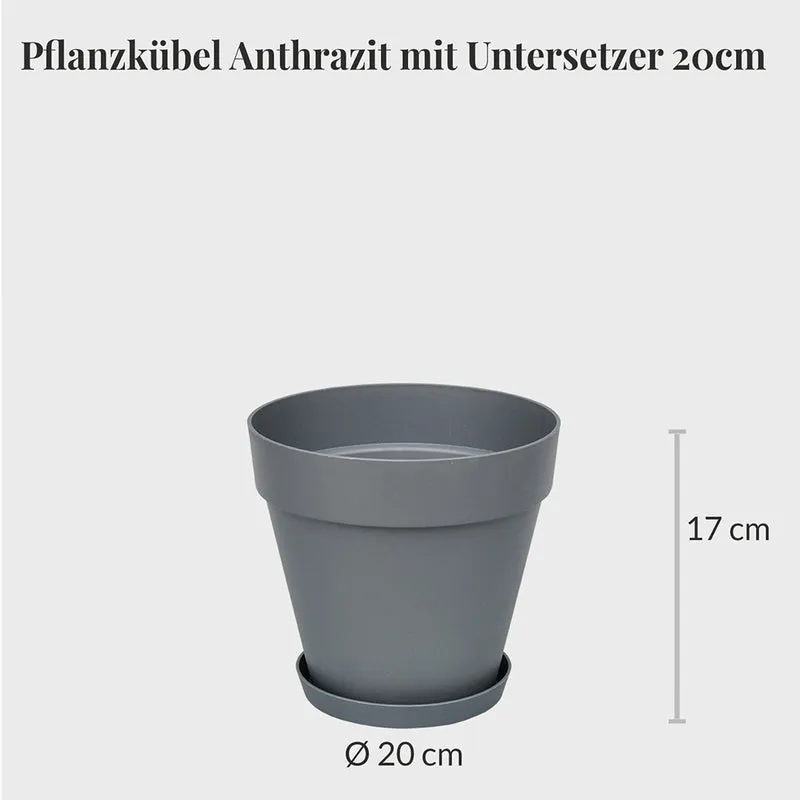 6er Übertopfset 1L 1M 4S Anthrazit