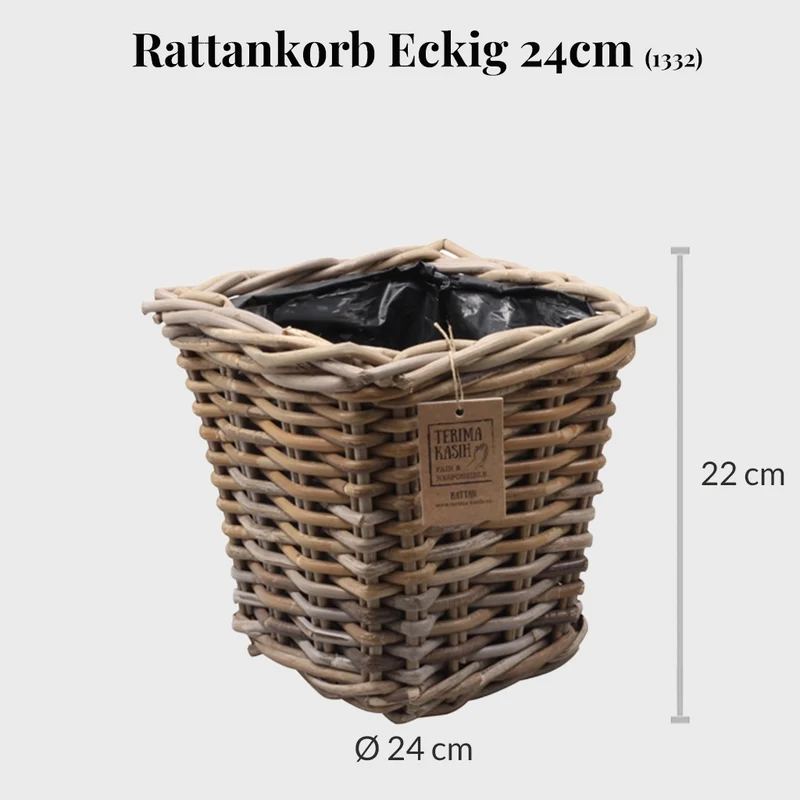 Rattankorb Eckig 24cm