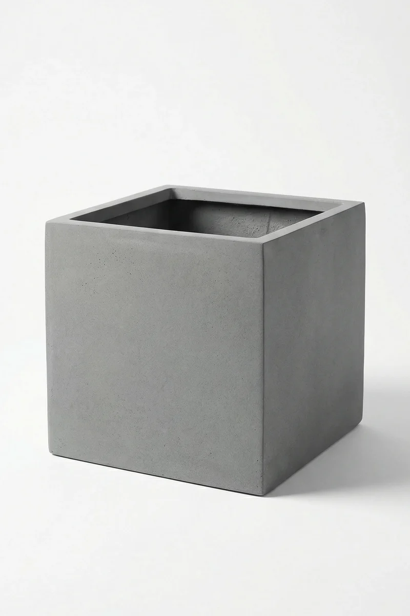 Übertopf Mini Block Grau aus Fiberstone