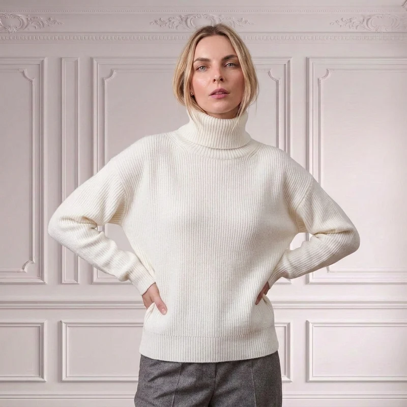 Damen Winter Pullover Hoher Kragen | La Parisienne