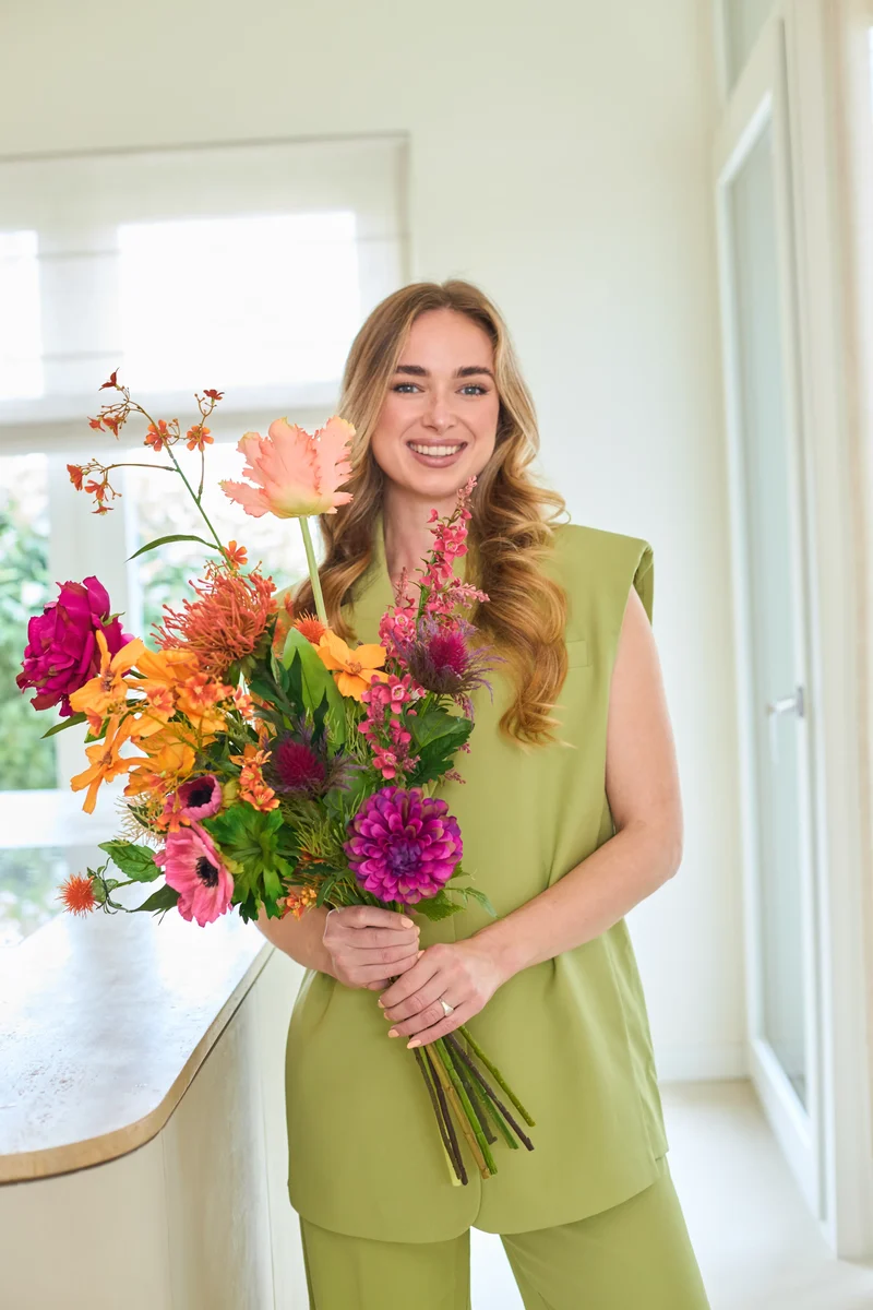 Zijden kunstbloemen boeket Magnus di Lambo