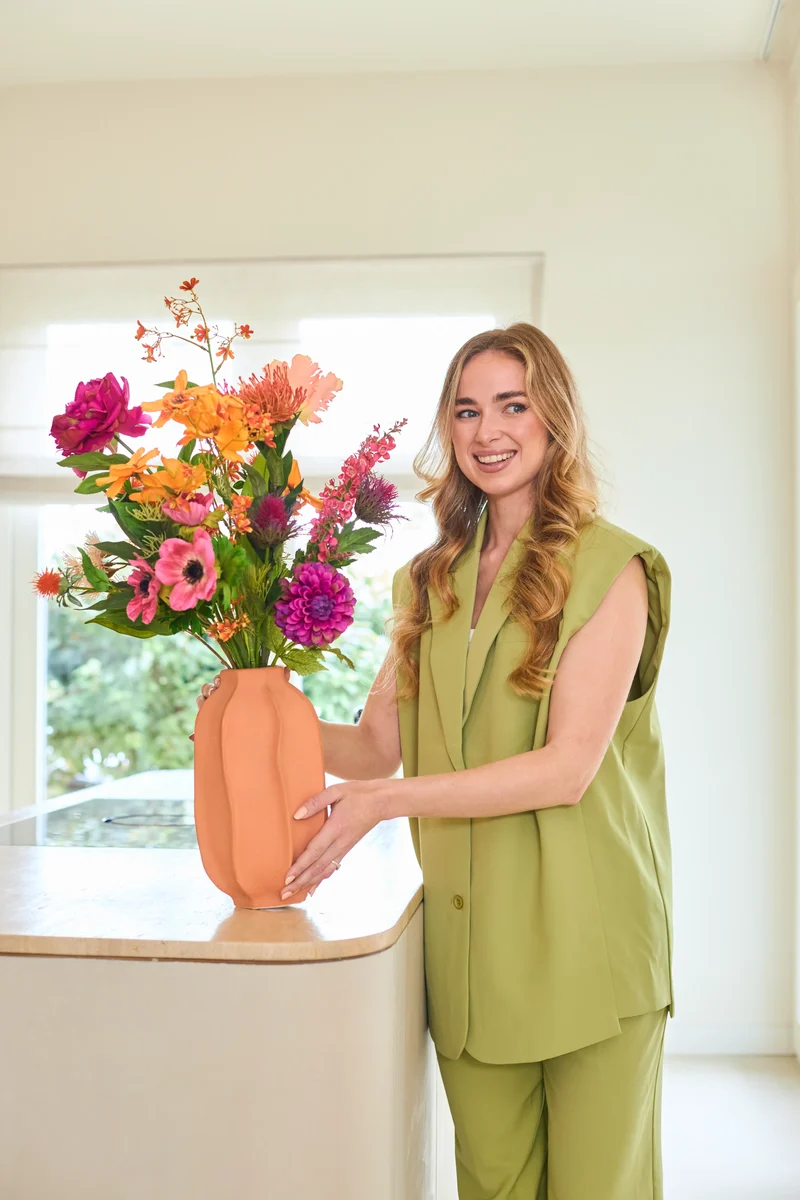 Zijden kunstbloemen boeket Magnus di Lambo