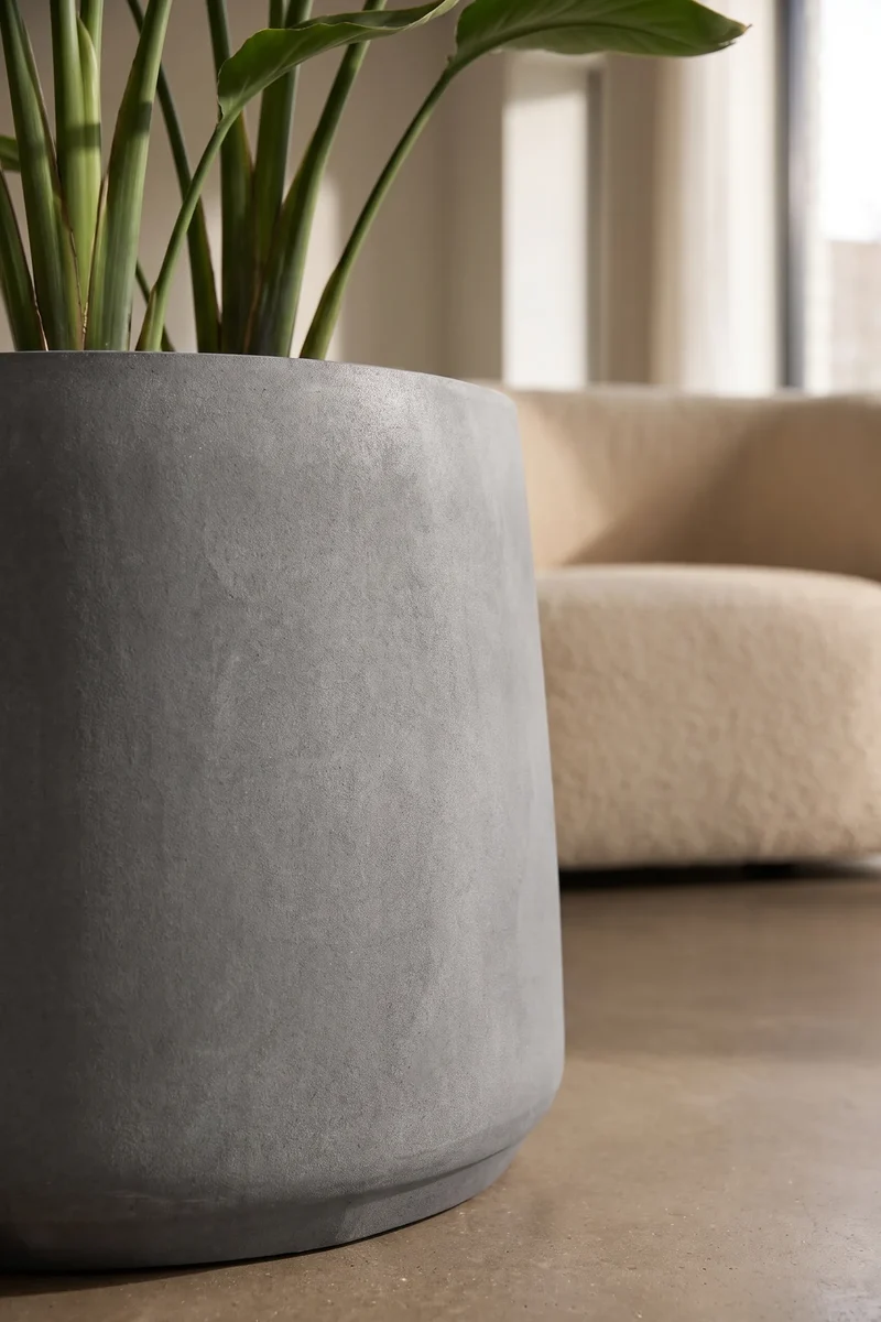 Pflanzkübel Patt Grau, rund aus Fiberstone