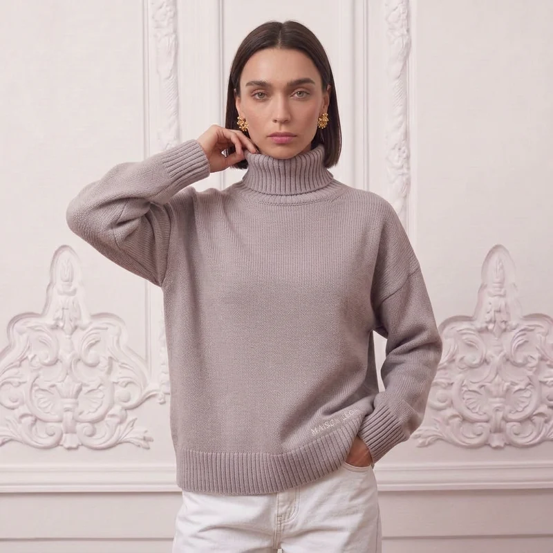 Damen Pullover Loose High Neck | La Parisienne