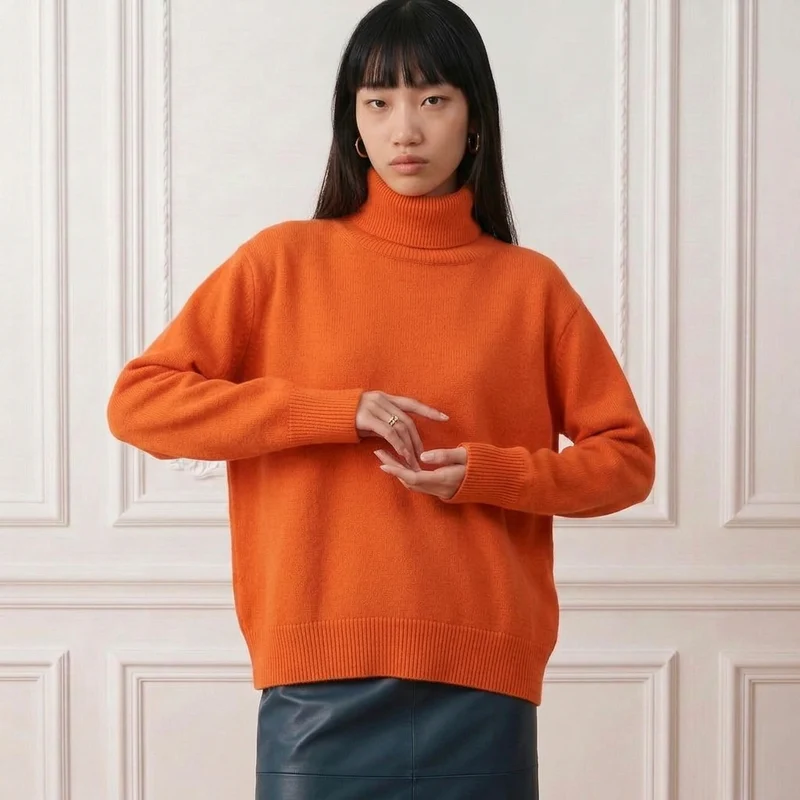 Damen Pullover Loose High Neck | La Parisienne