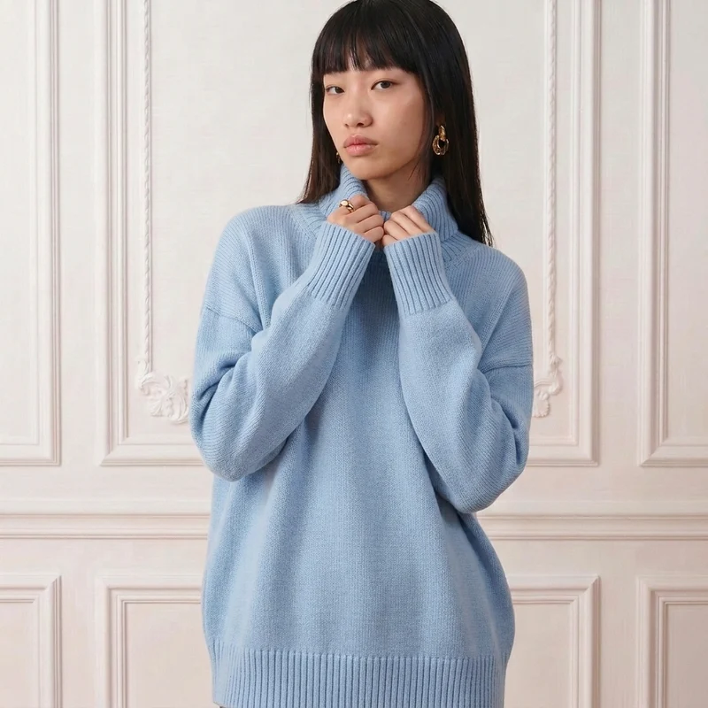 Damen Pullover Loose High Neck | La Parisienne