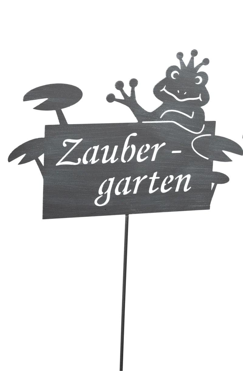 Gartenstecker Frosch mit Spruch