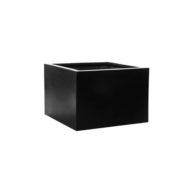 Großer eckiger Pflanzkübel Jumbo Middle High Schwarz für Großpflanzen