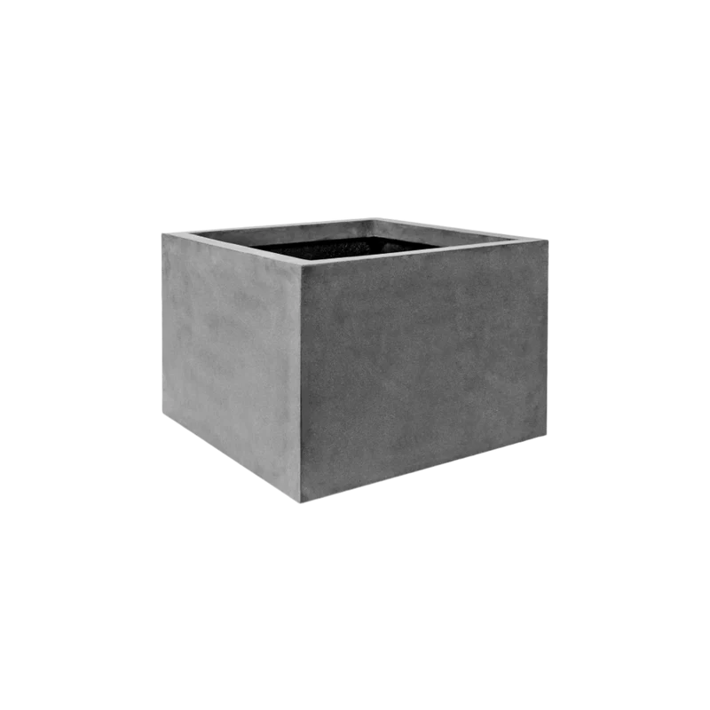 Großer eckiger Pflanzkübel Jumbo Middle High Grau für Großpflanzen