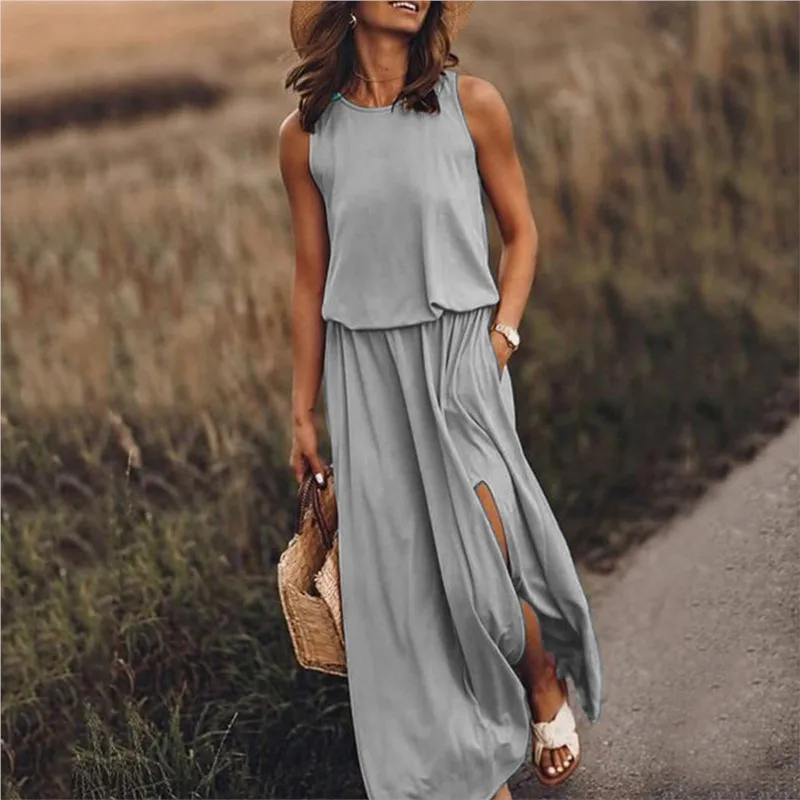 Langes ärmelloses Kleid | La Parisienne