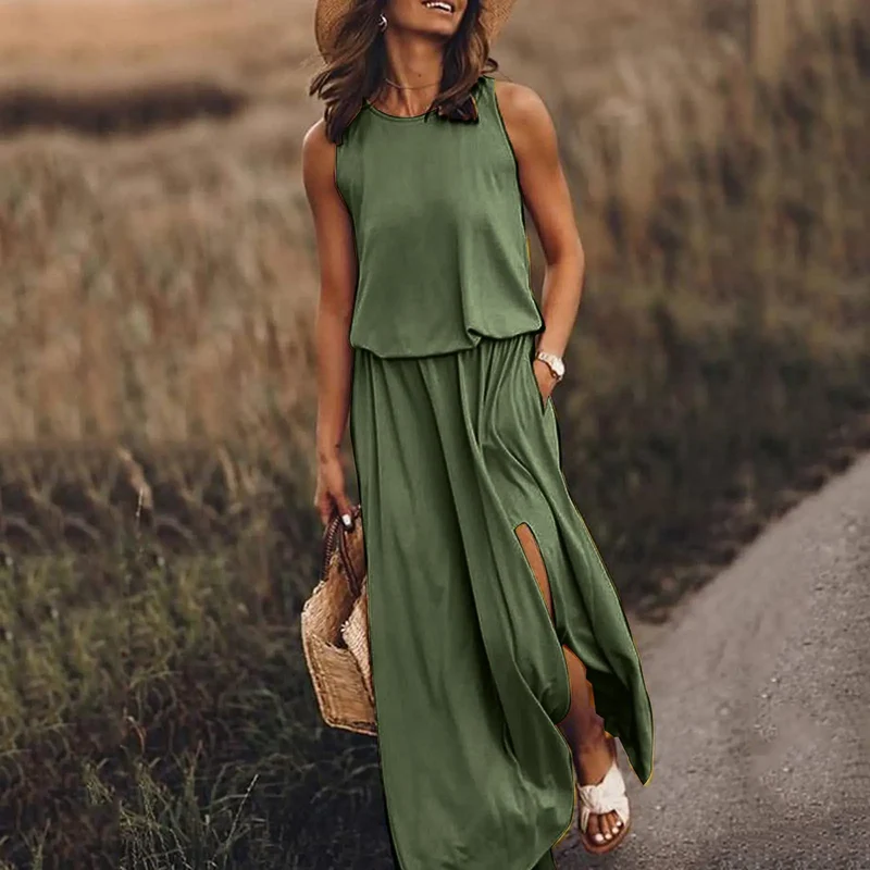 Langes ärmelloses Kleid | La Parisienne