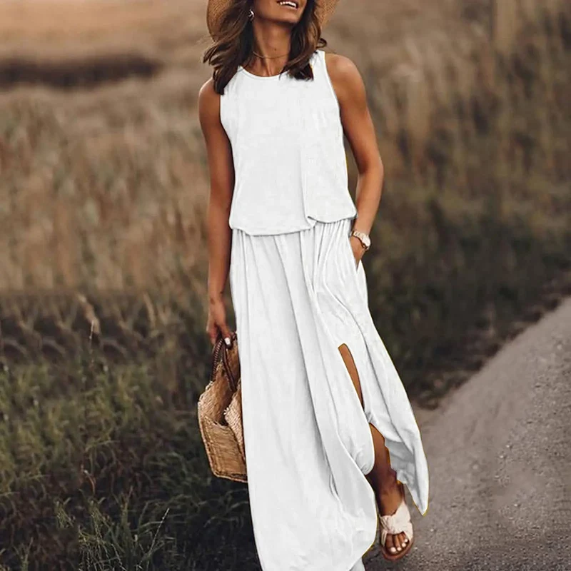 Langes ärmelloses Kleid | La Parisienne