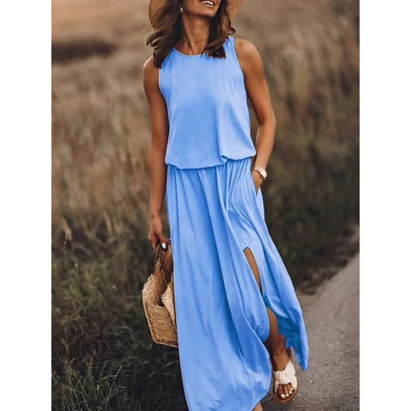 Langes ärmelloses Kleid | La Parisienne