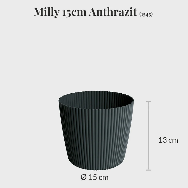 4er Übertopfset 2L 2S Milly Anthrazit-Grau