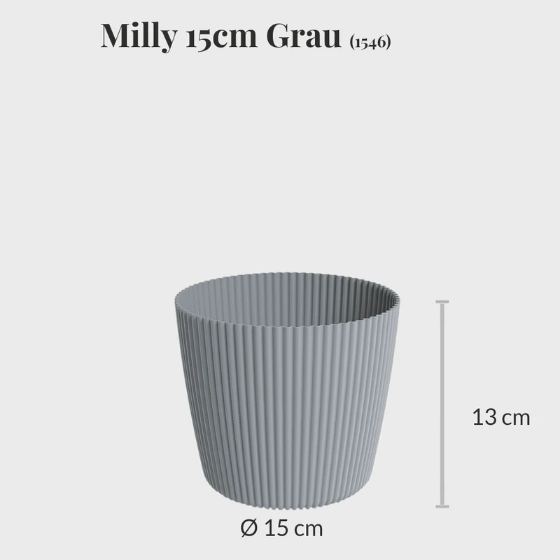 4er Übertopfset 2L 2S Milly Anthrazit-Grau