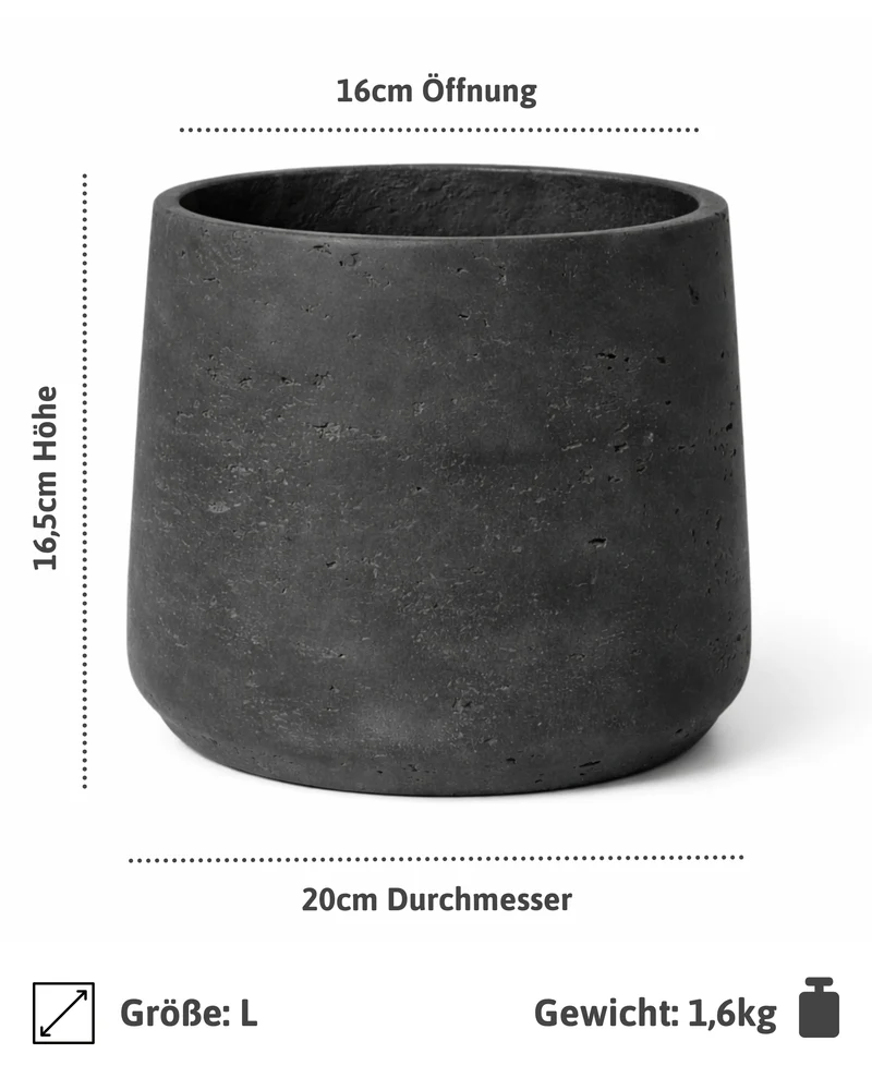 Übertöpfe Patt Schwarz, 3er-Set