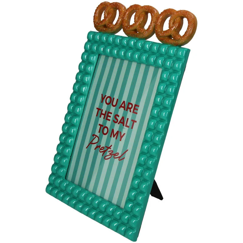 Pretzel Polyresin Photo Frame Turquoise 13x18cm