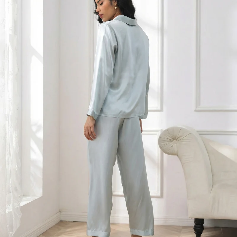 Langärmliges Pyjama-Set aus 100 % Seide | La Parisienne