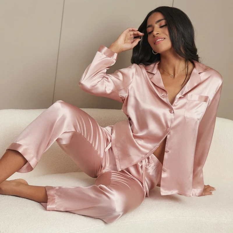 Langärmliges Pyjama-Set aus 100 % Seide | La Parisienne