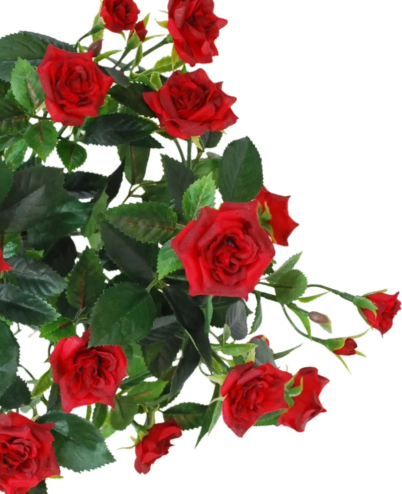 Kunstplant Patio-roos 35 cm rood/zwart