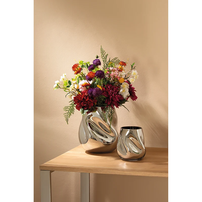 MIRA Vase silberfarben