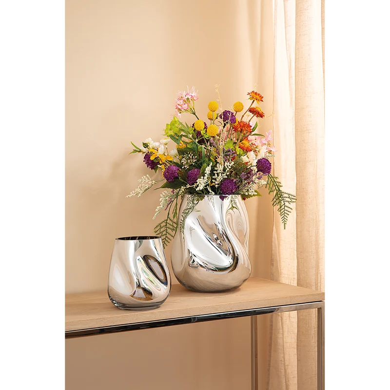 MIRA Vase silberfarben