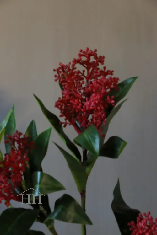 Skimmia kunstbloem rood - 48 cm