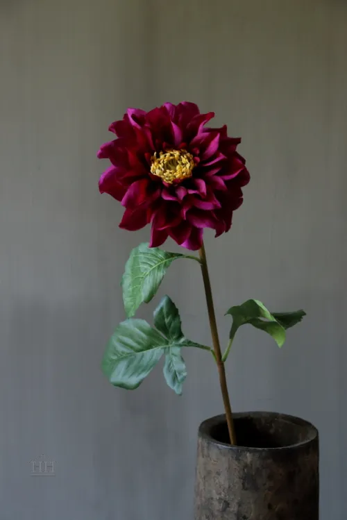 Kunstbloem dahlia paars | bordeaux 55cm