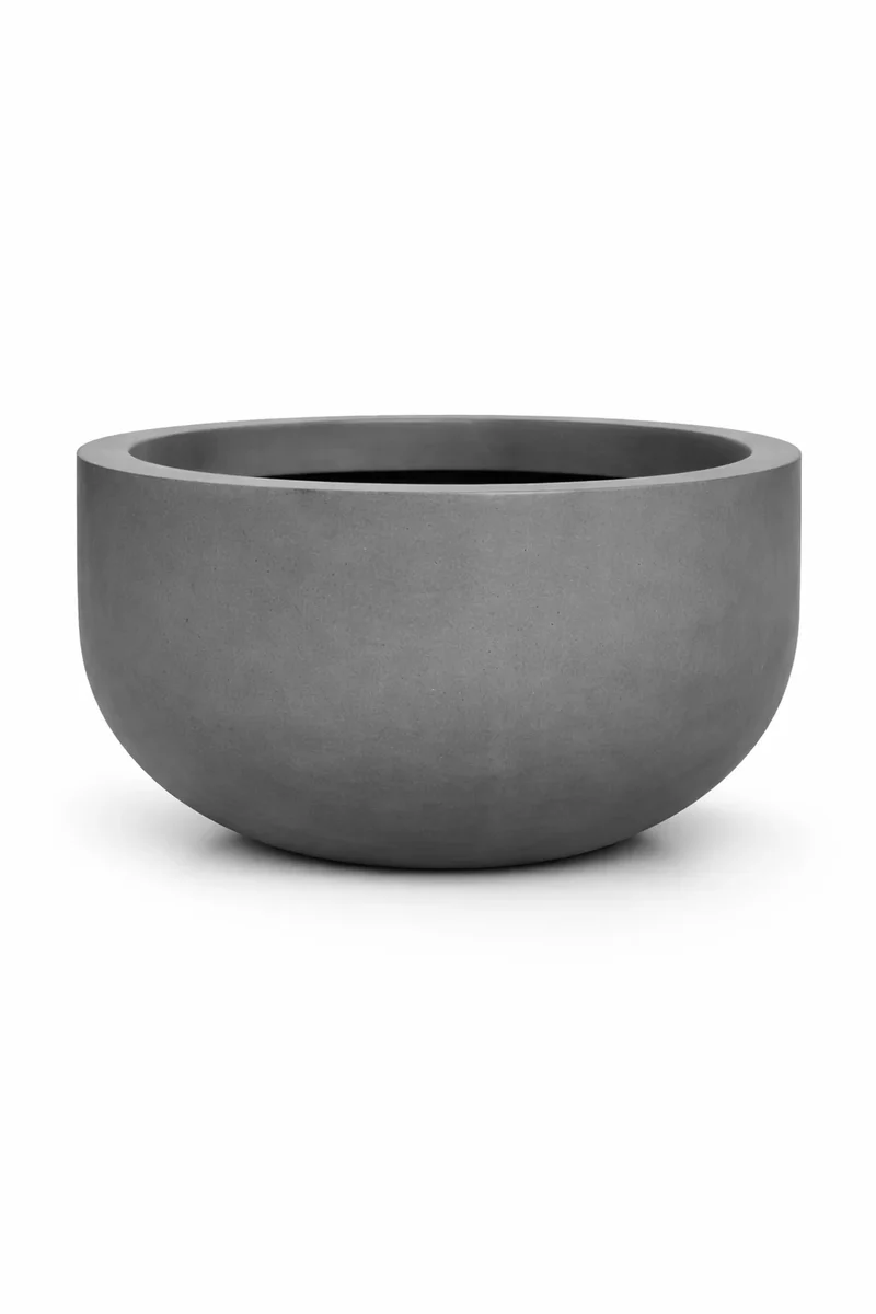 Große XXL-Pflanzschale City Bowl Grau aus Fiberstone