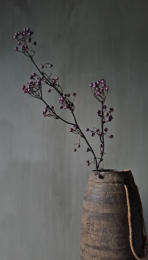 Gipskruid kunsttak bordeaux paars - 78 cm