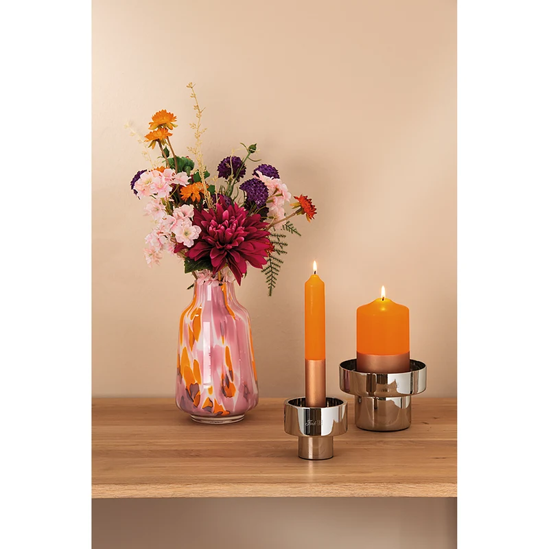 CANDLE 2 farbig getauchte Stabkerze mandarin