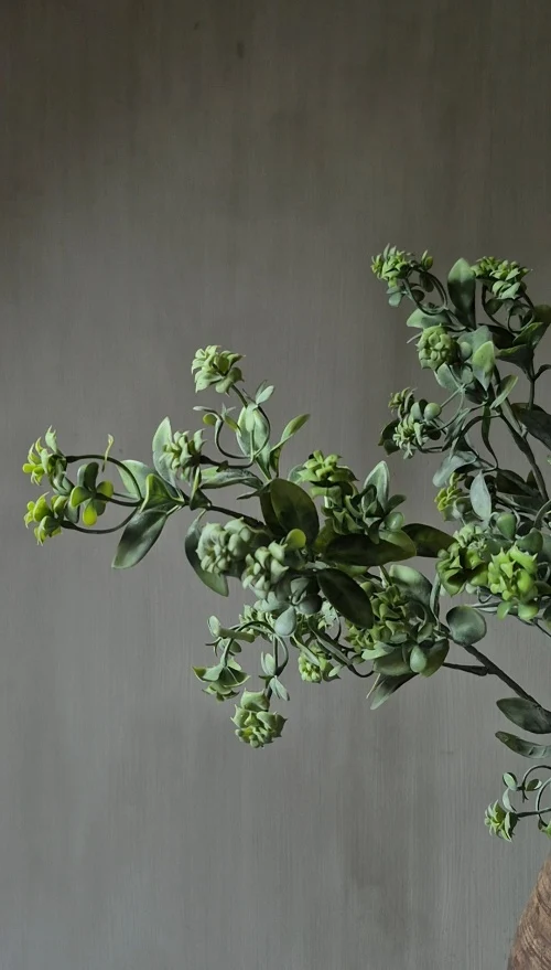 Kunst sedum tak groen met knopjes - 70 cm