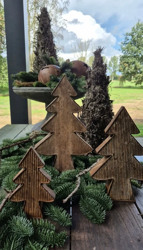 Mos bonsai boompje grijs met tillandsia - 55 cm