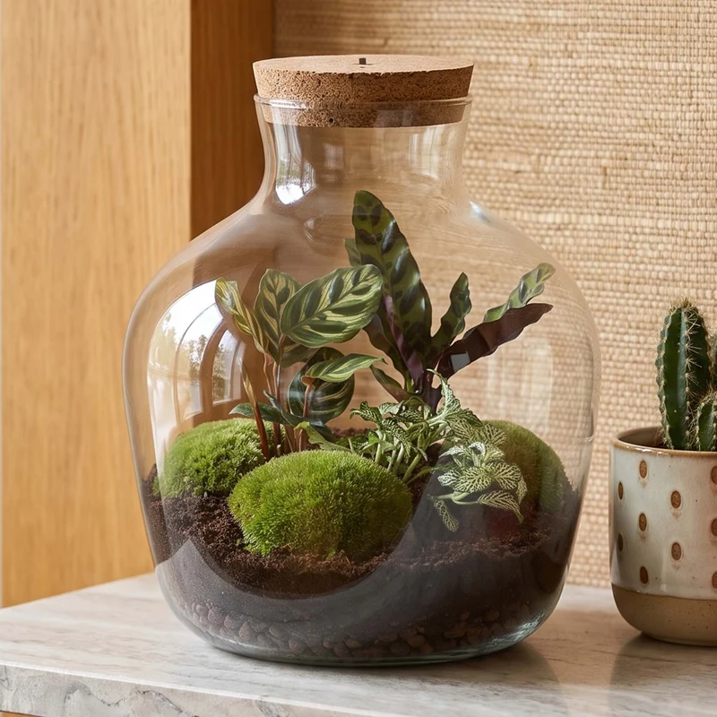 Fat Joe - Terrarium with light - Bottle garden DIY kit - Ø 29 cm ↑ 30 cm