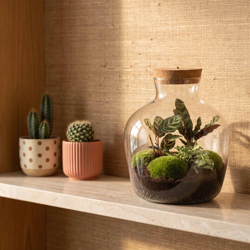Fat Joe - Terrarium with light - Bottle garden DIY kit - Ø 29 cm ↑ 30 cm