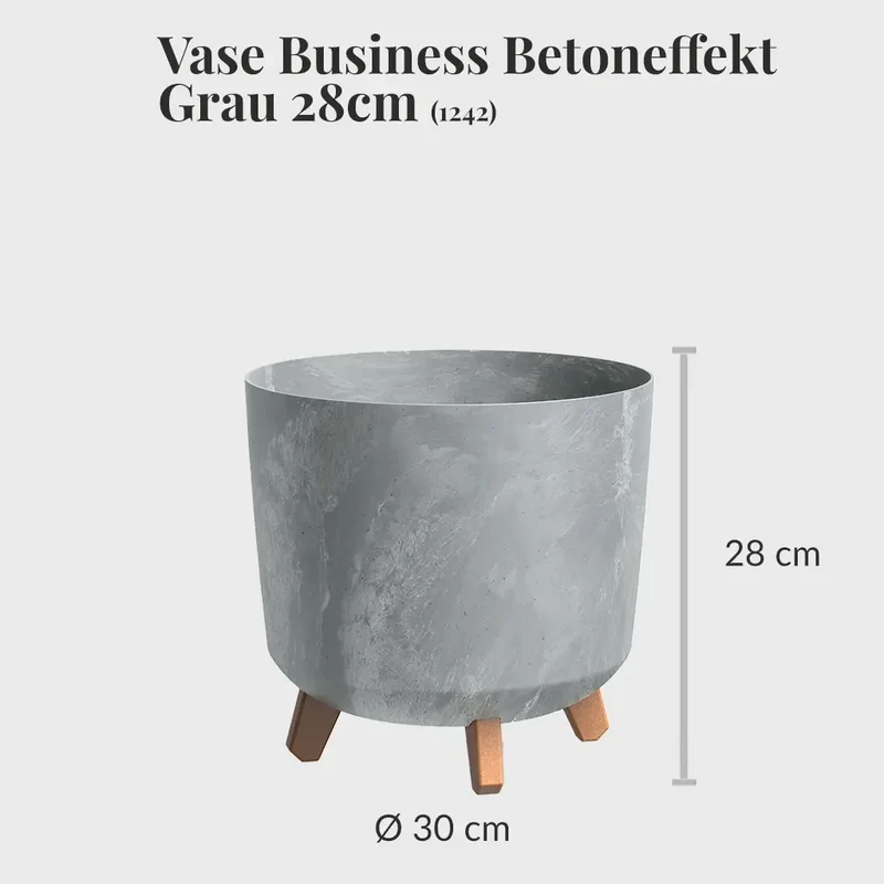 Pflanzgefäß Business Betoneffekt 28cm mit Blähton