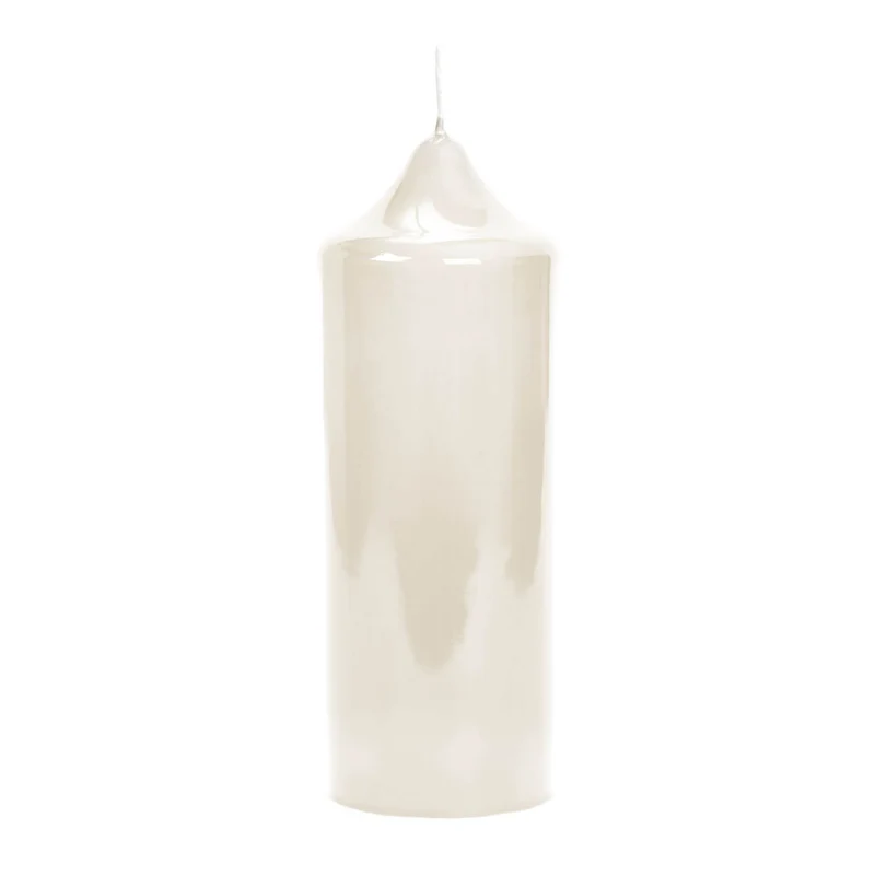 CANDLE gelackte Stumpenkerze creme