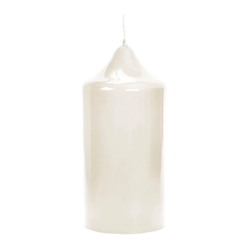 CANDLE gelackte Stumpenkerze creme