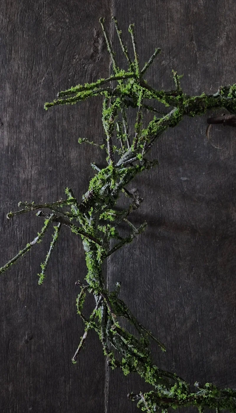 Kunst moskrans groen - 30 cm
